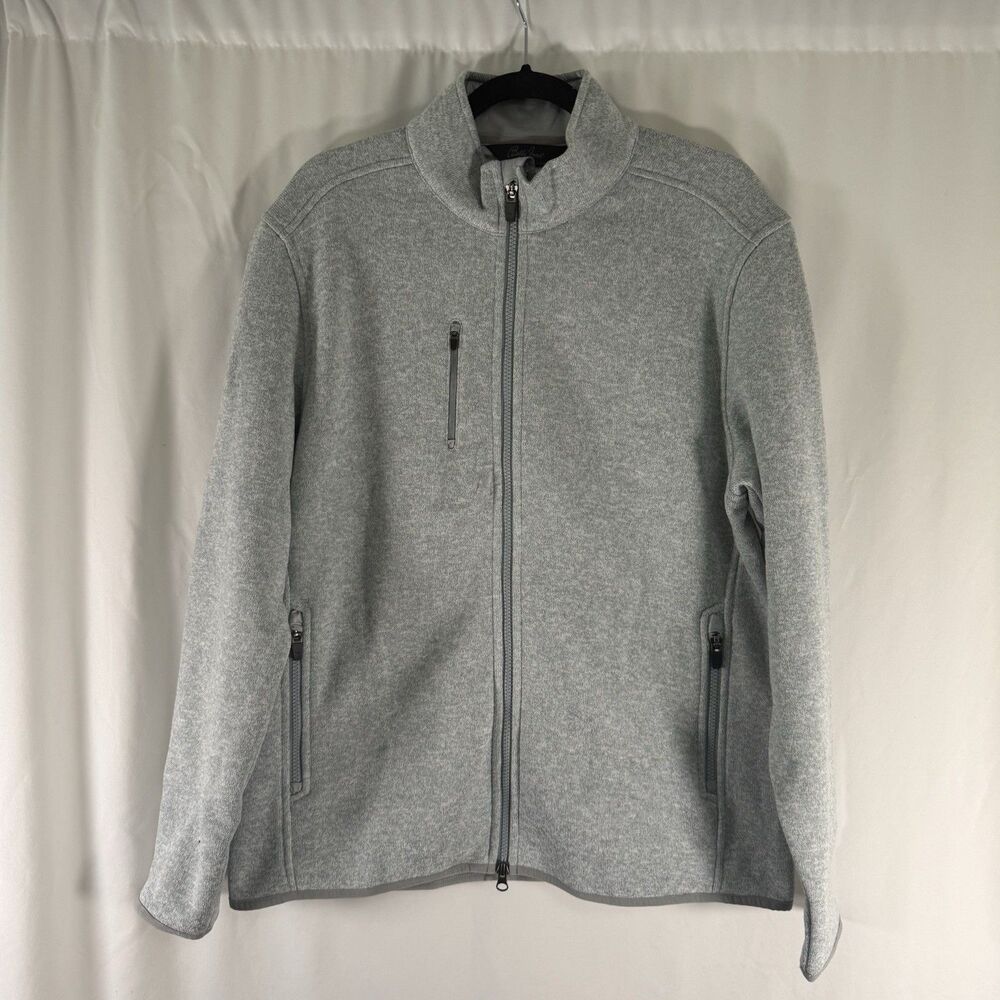 Bobby Jones Jacket Mens Large Heathered Grey Wilson Toyota Full Zip Pockets